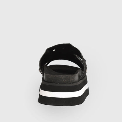 Sandalia Plataforma Negra Mujer 15260