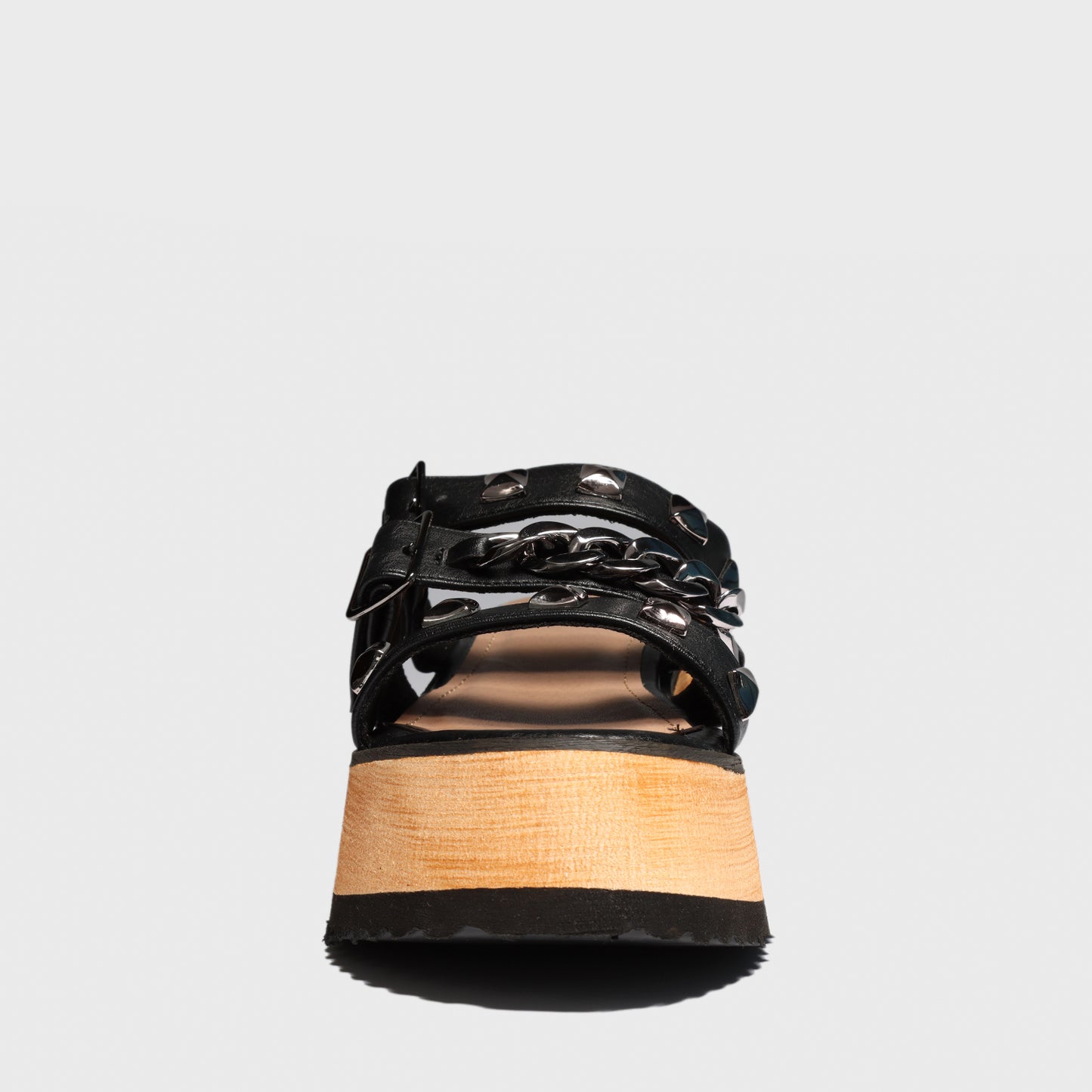 Sandalia Plataforma Negra Mujer 15282