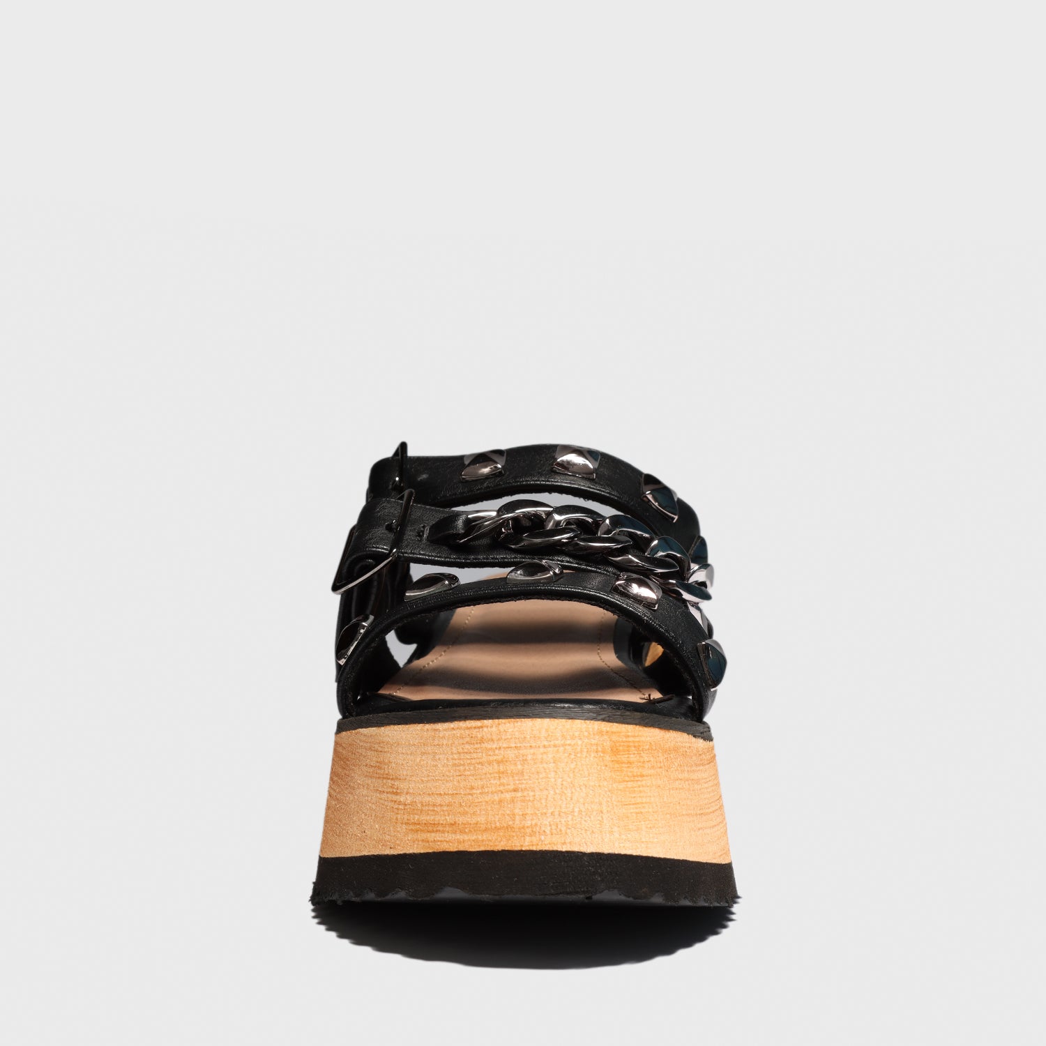 Sandalia Plataforma Negra Mujer 15282