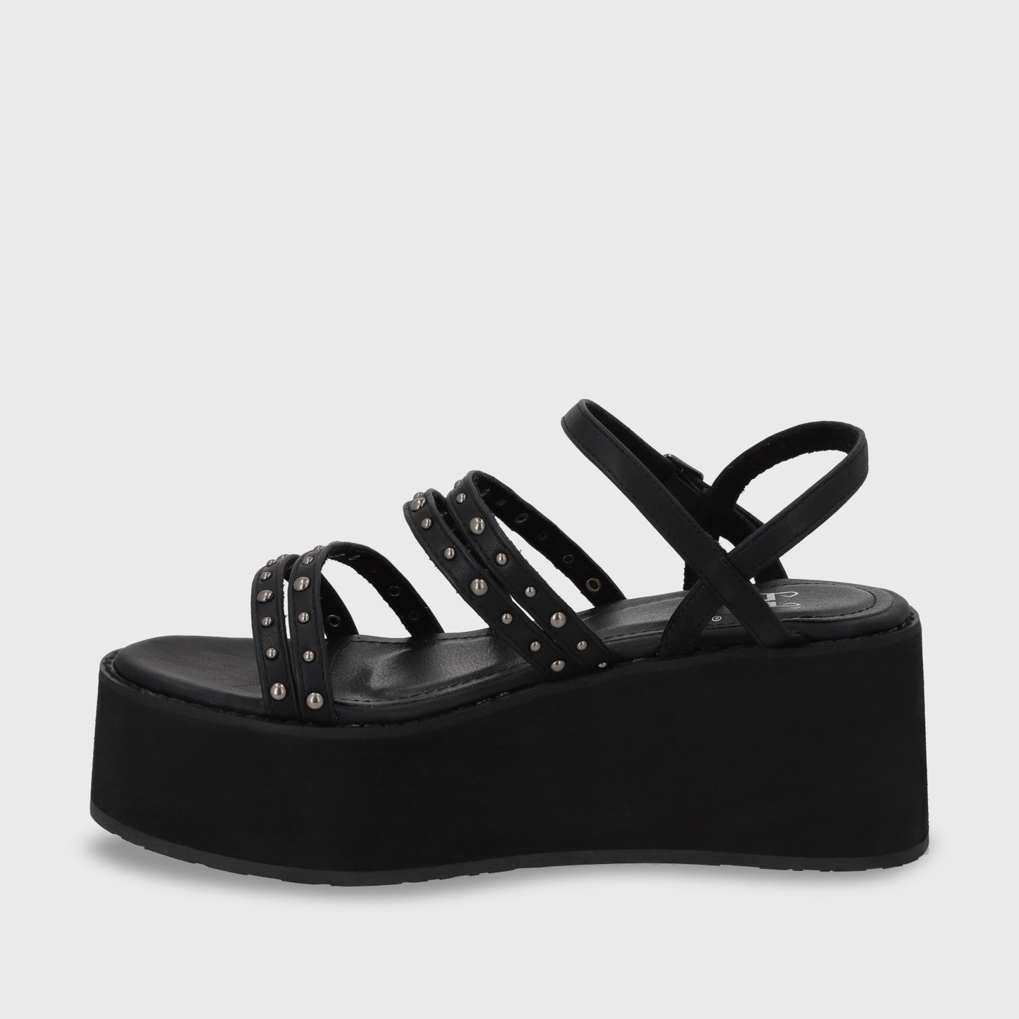 Sandalia Plataforma Negra Mujer 15629