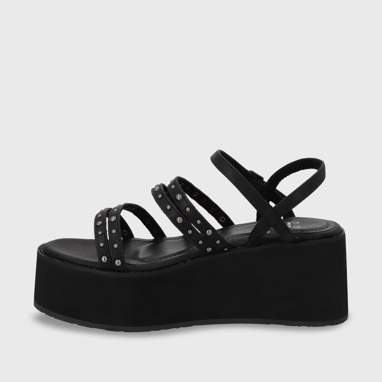 Sandalia Plataforma Negra Mujer 15629