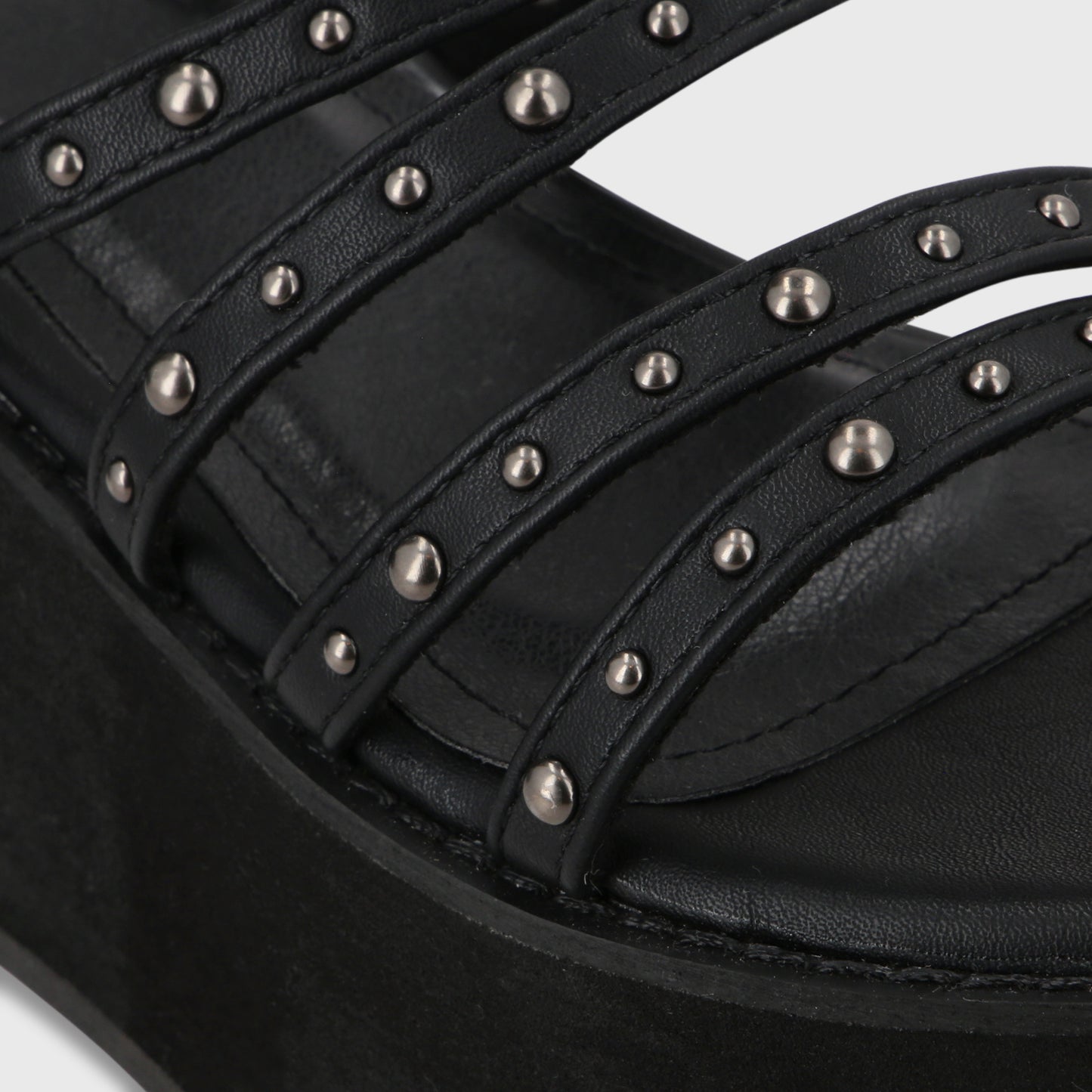 Sandalia Plataforma Negra Mujer 15629