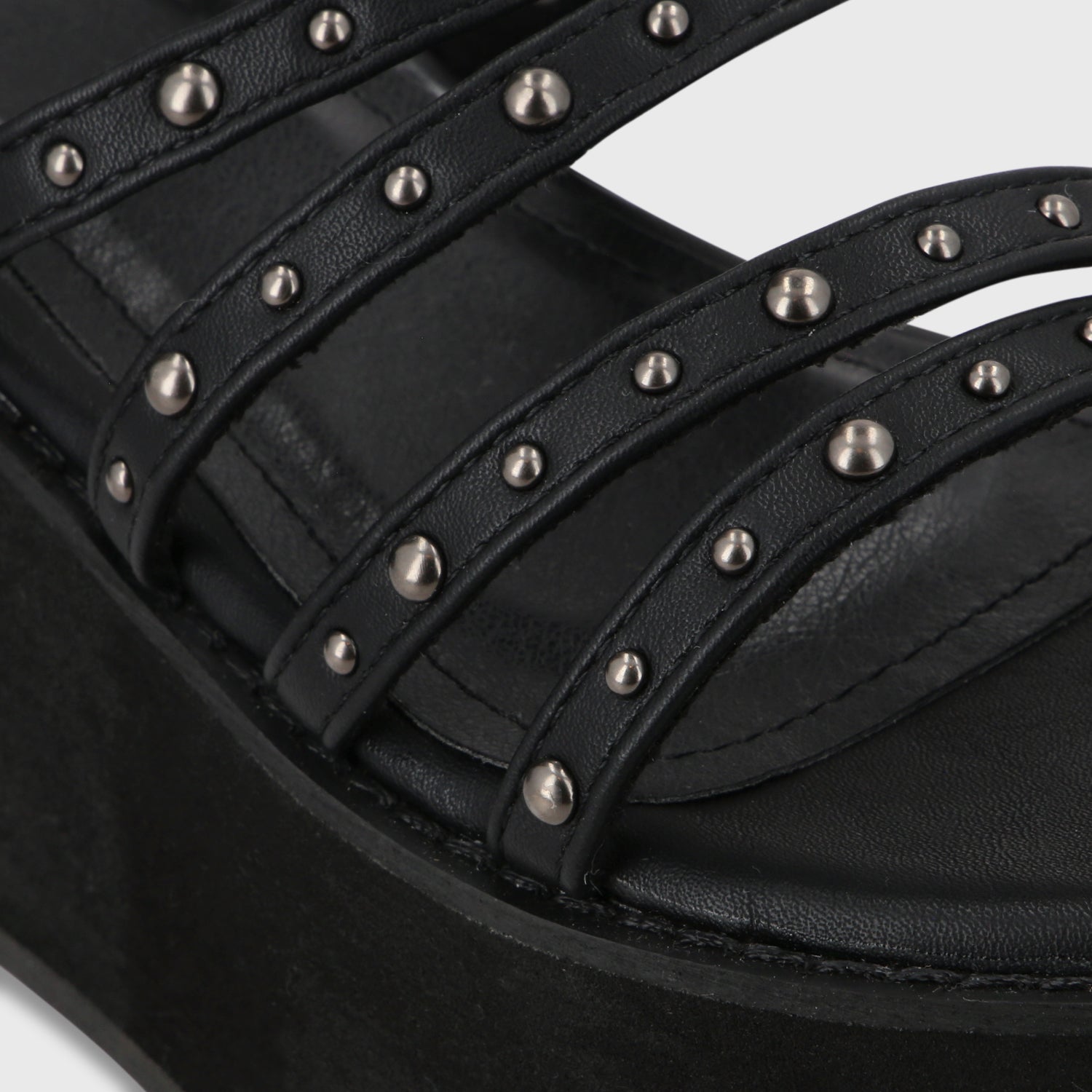 Sandalia Plataforma Negra Mujer 15629