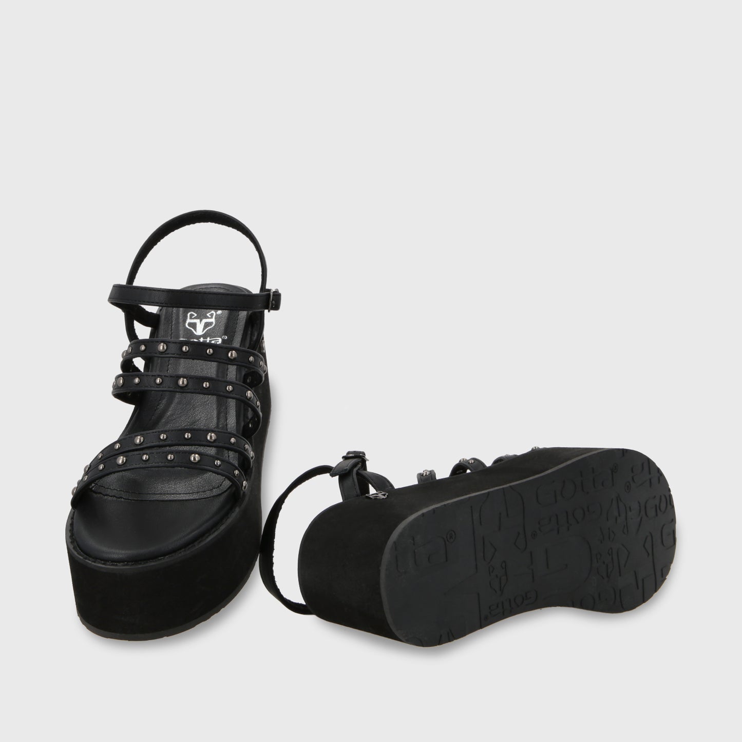 Sandalia Plataforma Negra Mujer 15629