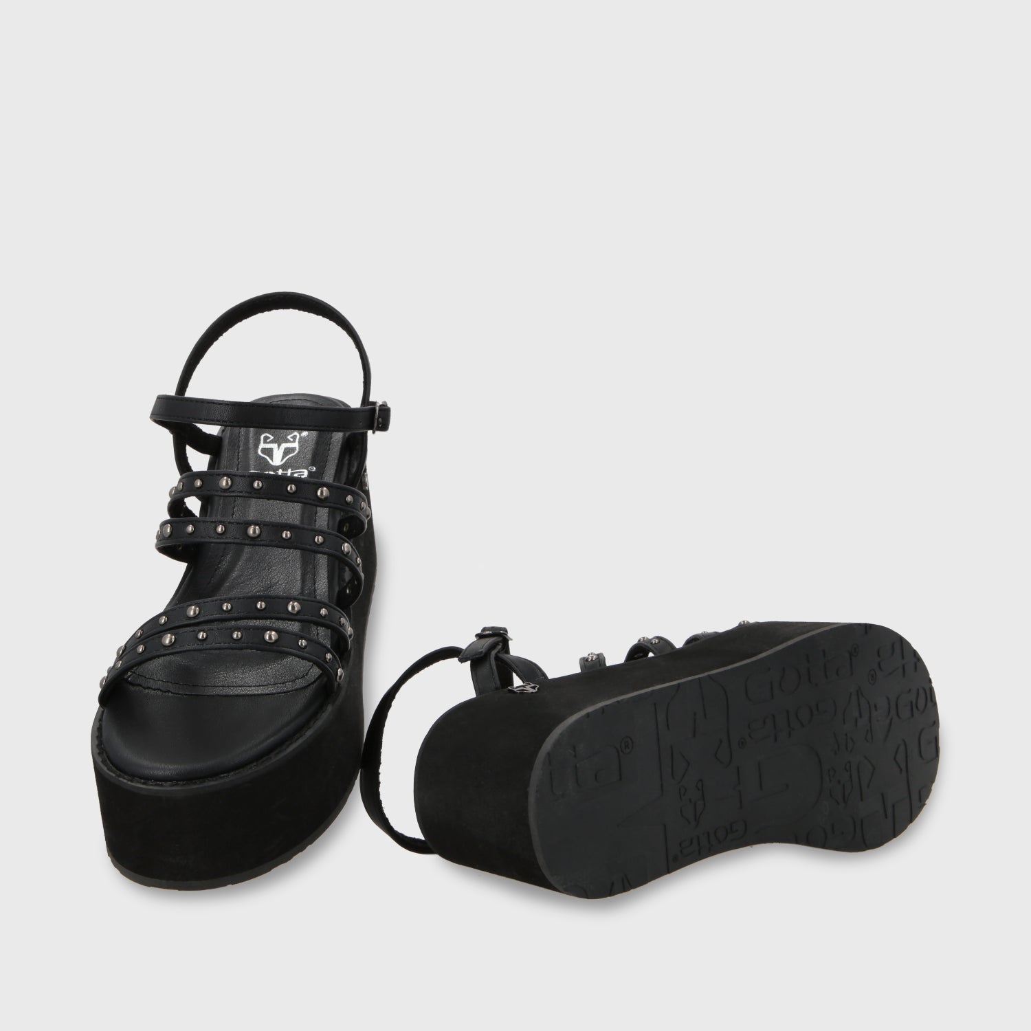 Sandalia Plataforma Negra Mujer 15629