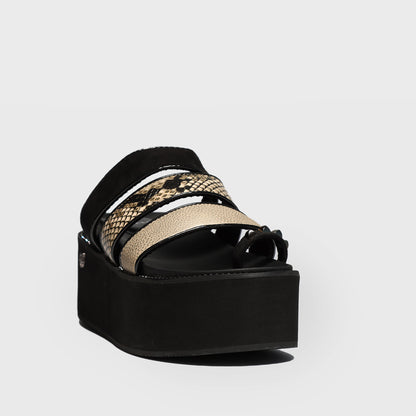 Sandalia Plataforma Animal Print Mujer 15662