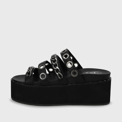 Sandalia Plataforma Negro Mujer 1566C