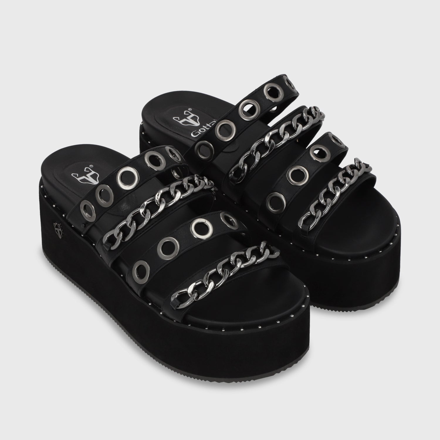 Sandalia Plataforma Negro Mujer 1566C