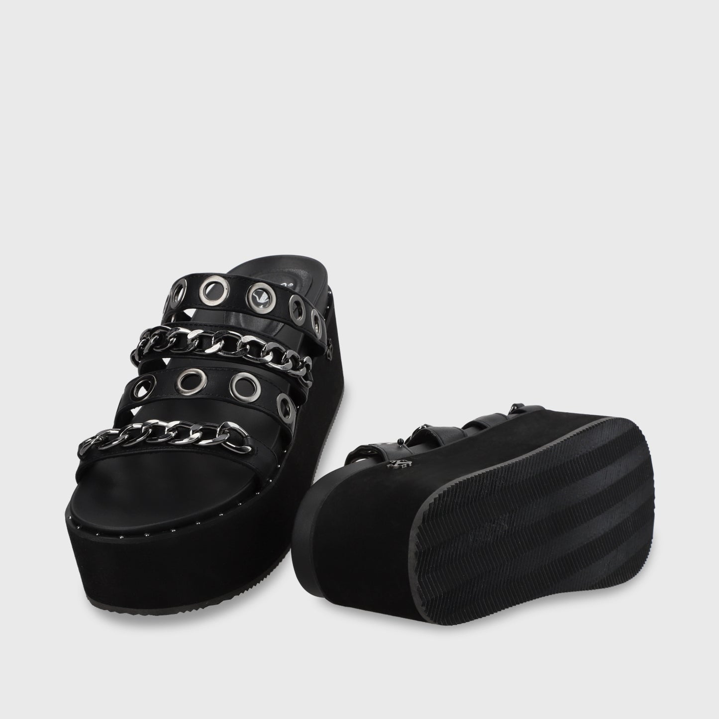 Sandalia Plataforma Negro Mujer 1566C