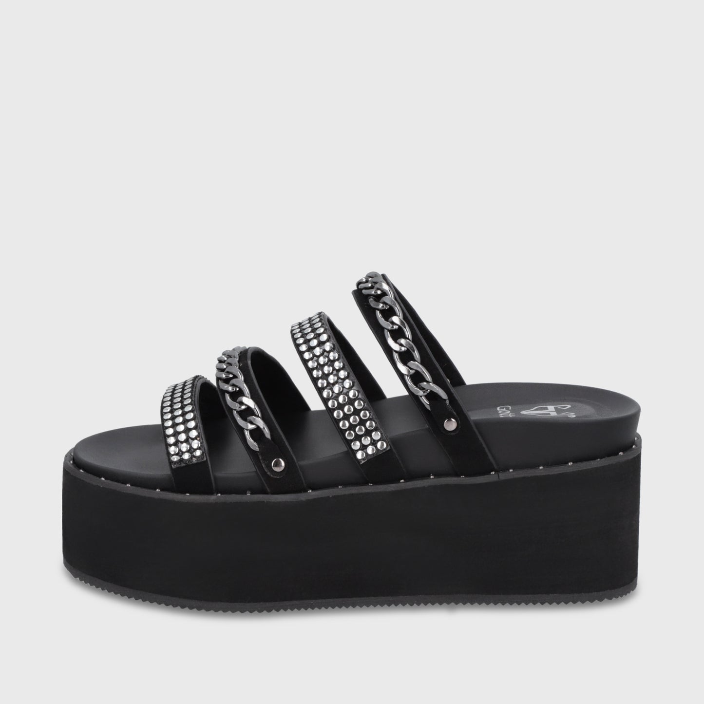 Sandalia Plataforma Negra Mujer 1566F