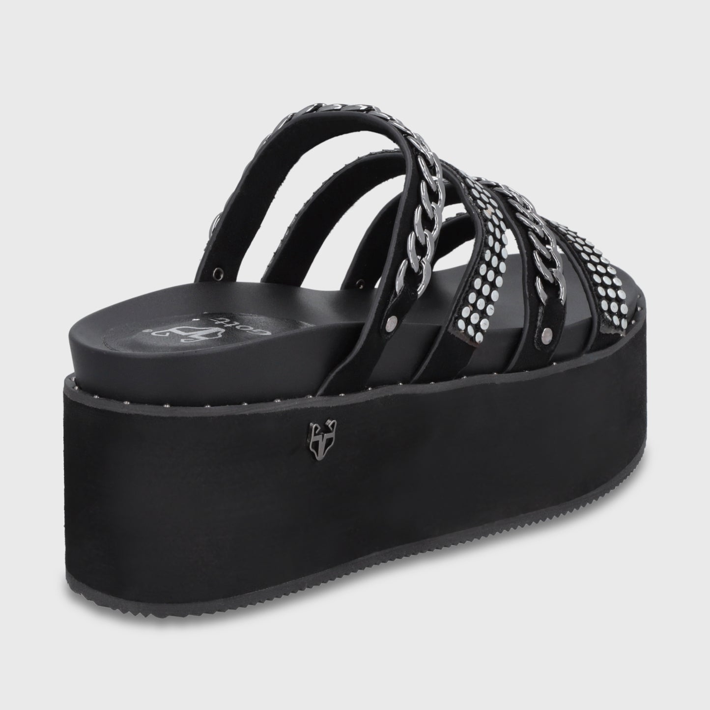 Sandalia Plataforma Negra Mujer 1566F