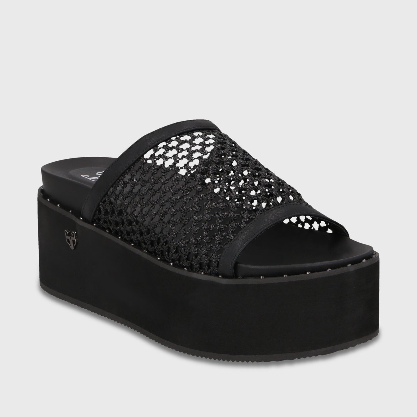 Sandalia Plataforma Negra Mujer 1566H