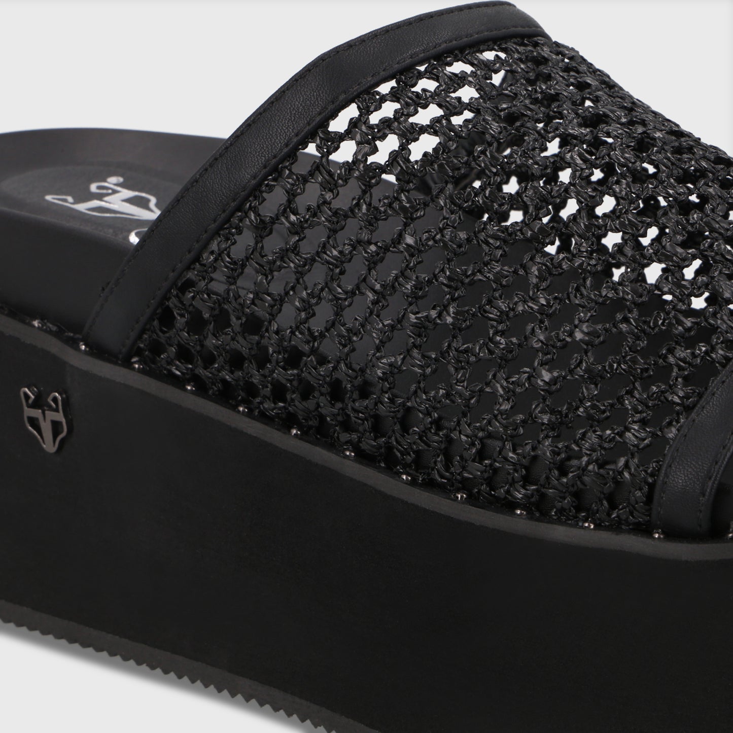 Sandalia Plataforma Negra Mujer 1566H