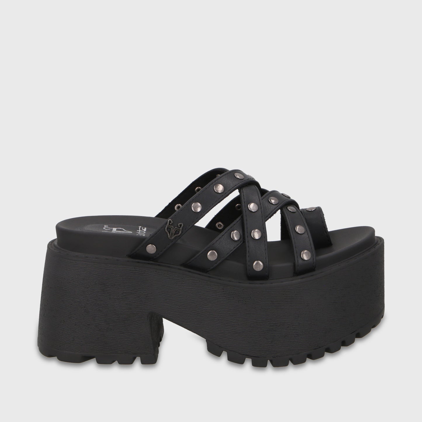 Sandalia Plataforma Negra Mujer 1567F