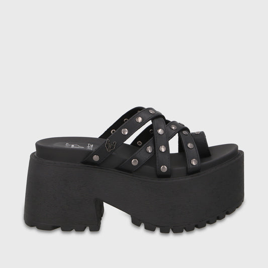 Sandalia Plataforma Negra Mujer 1567F
