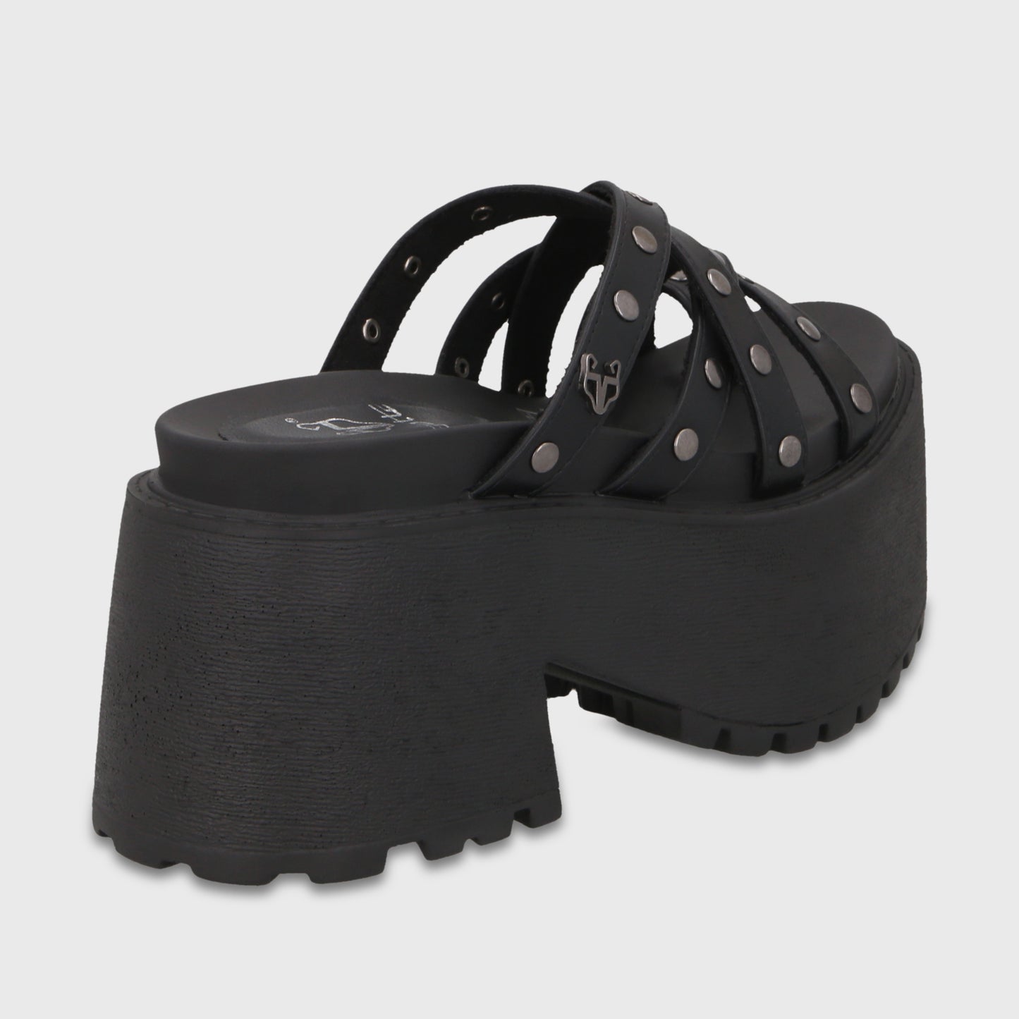 Sandalia Plataforma Negra Mujer 1567F