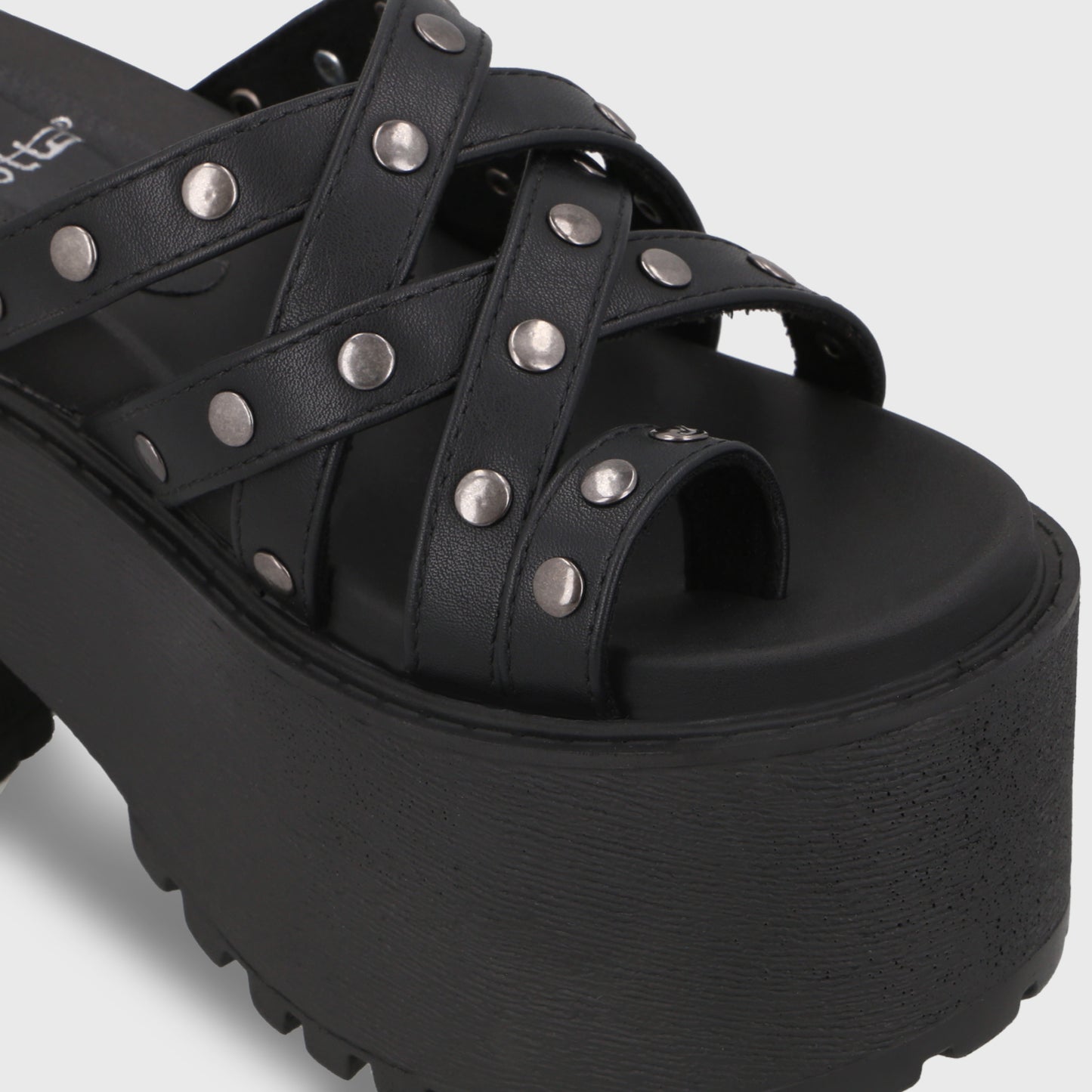 Sandalia Plataforma Negra Mujer 1567F