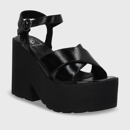 Sandalia Negra Mujer 15692