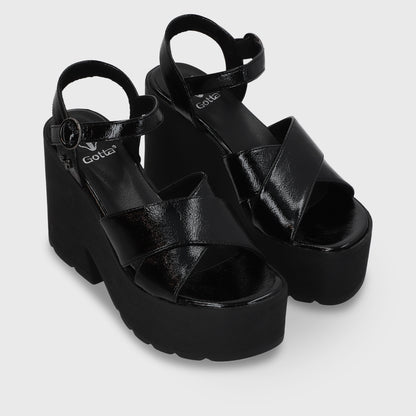 Sandalia Negra Mujer 15692