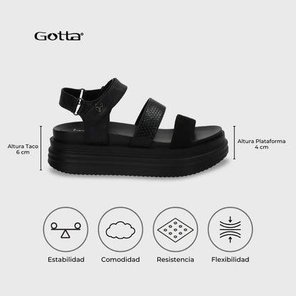 Sandalia Negra Mujer 15711