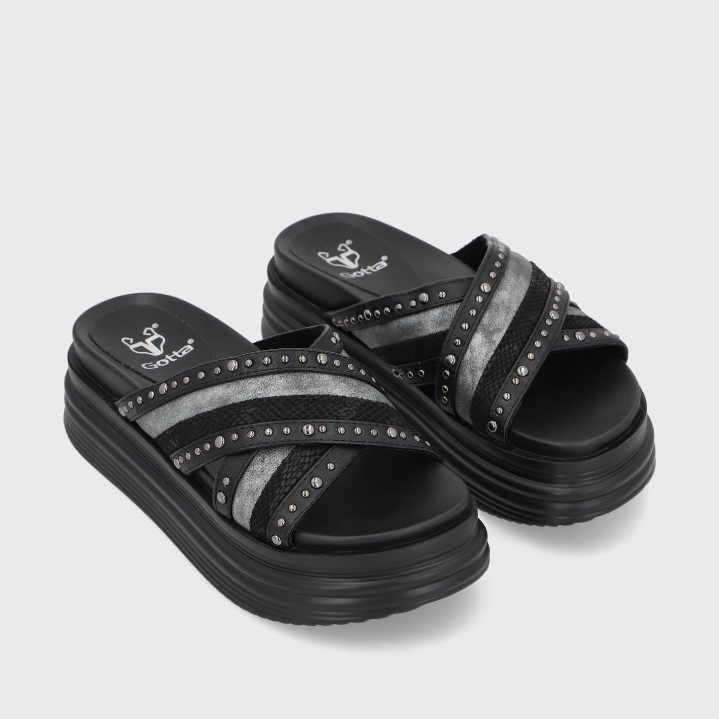 Sandalia Negra A Mujer 1571A