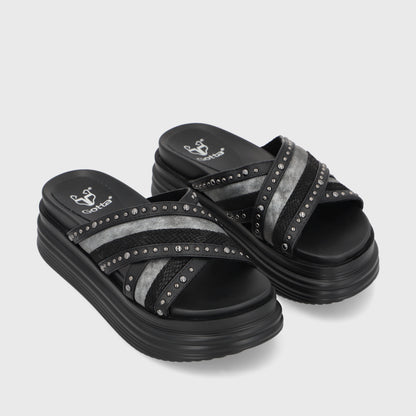 Sandalia Negra A Mujer 1571A