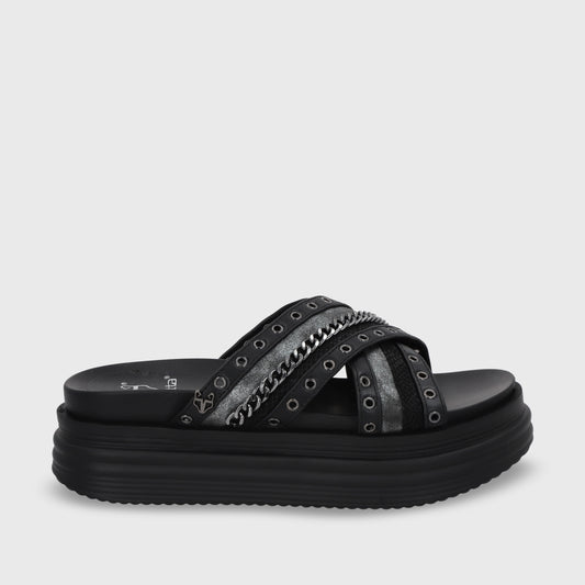 Sandalia Plataforma Negro Mujer 1571B