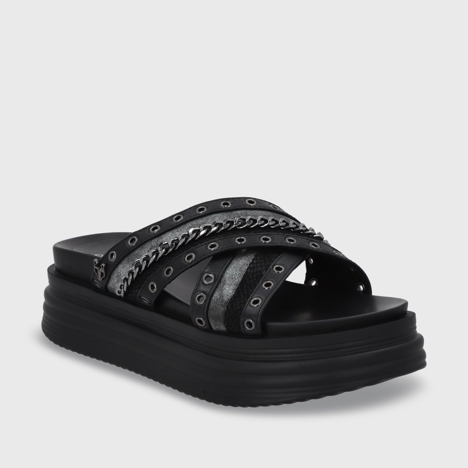 Sandalia Plataforma Negro Mujer 1571B