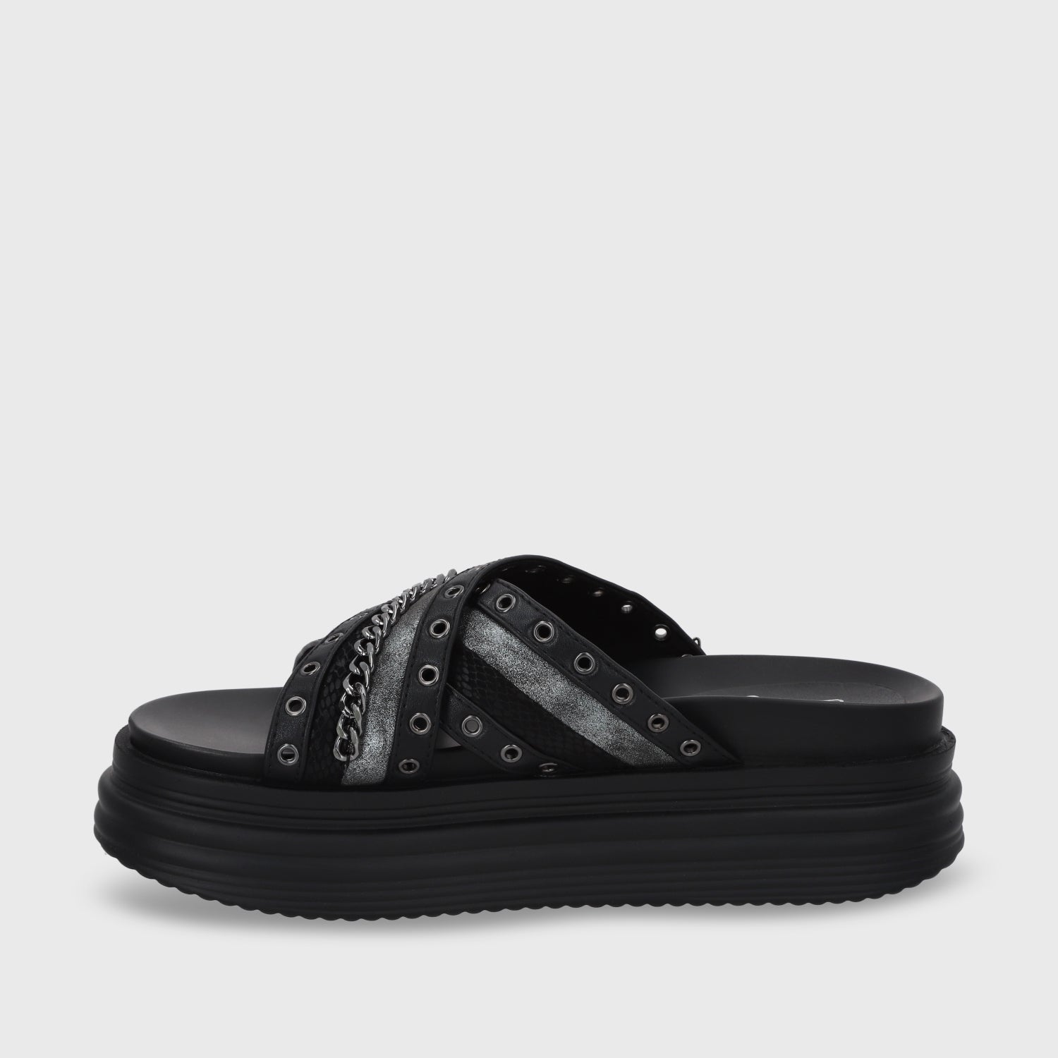 Sandalia Plataforma Negro Mujer 1571B