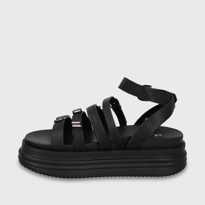 Sandalia Plataforma Negra Mujer 1571C