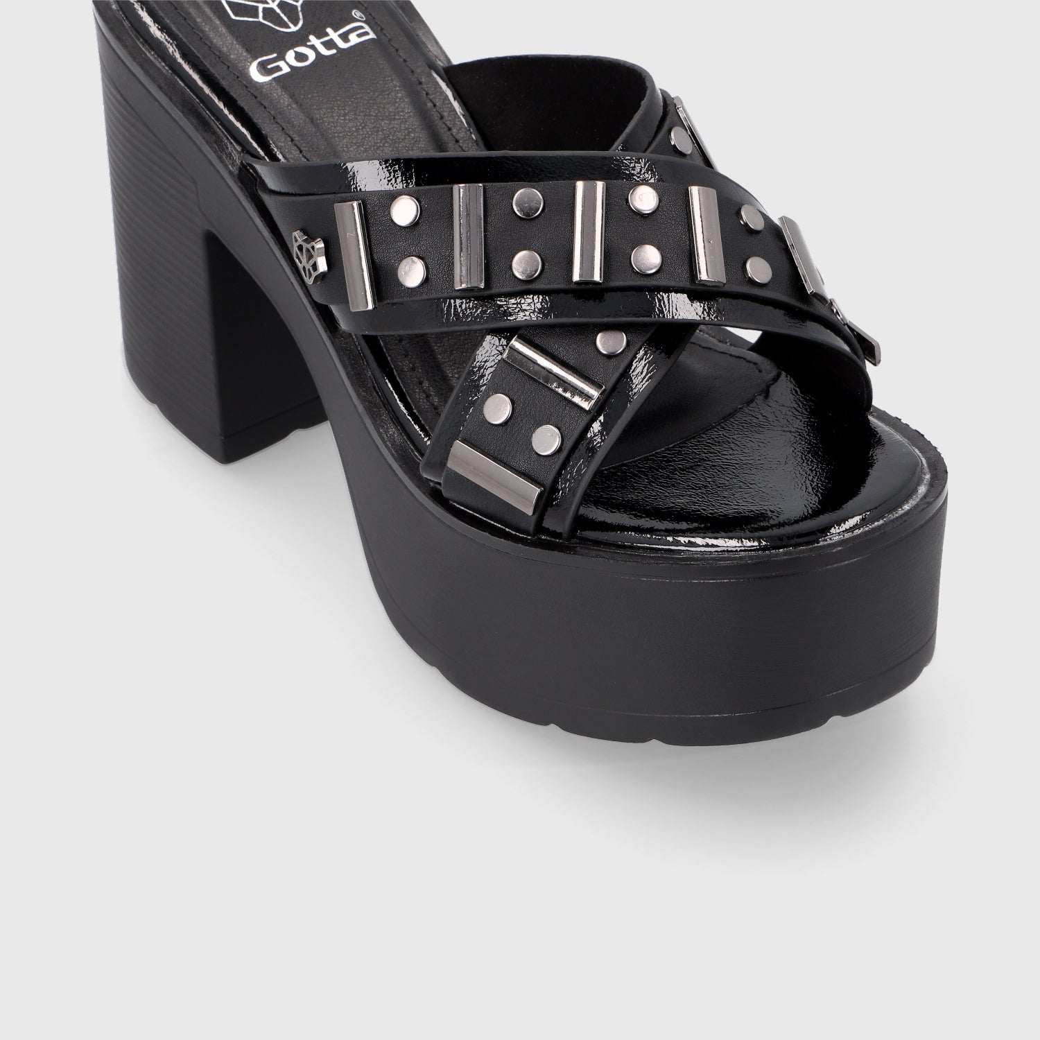 Sandalia Plataforma Negra Mujer 15805