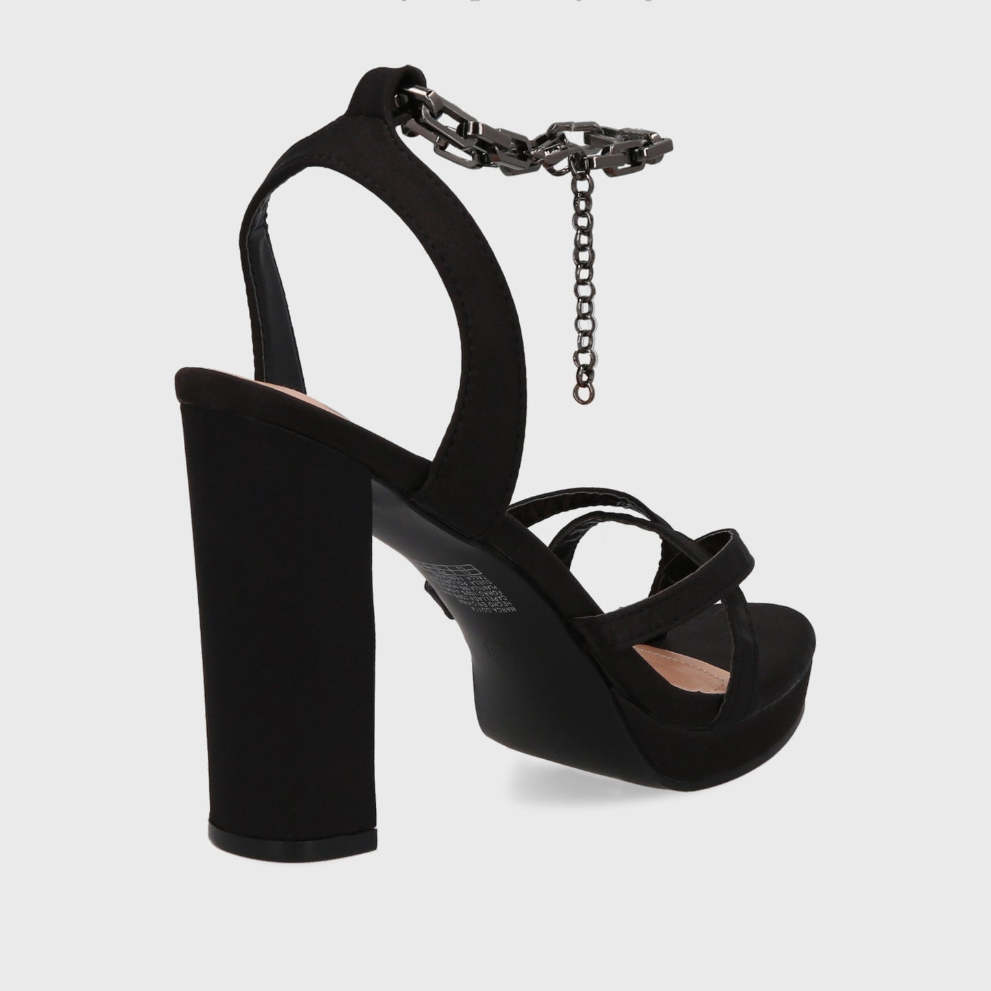 Sandalia Taco Negra Mujer 15836