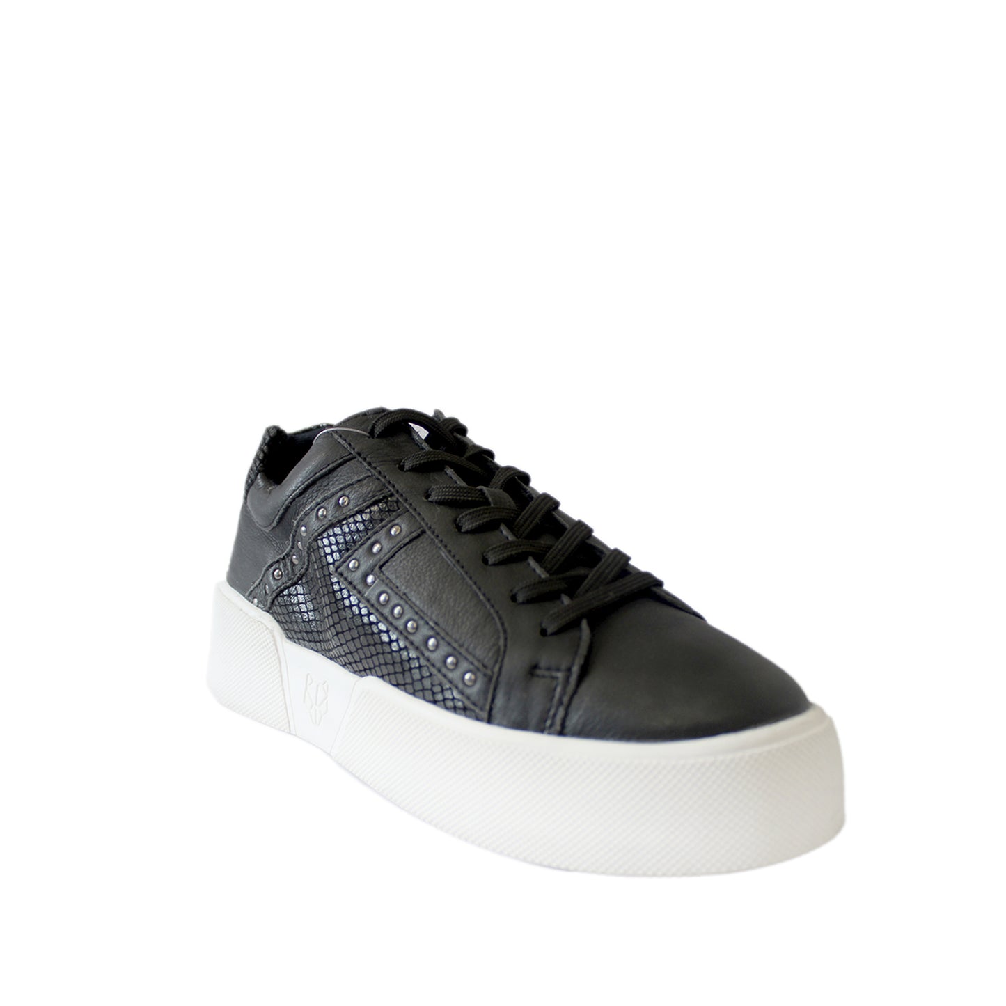 Zapatilla Negra Cuero Mujer 18511