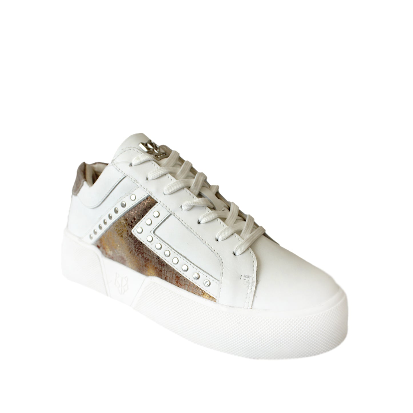 Zapatilla Dorada Cuero Mujer 18511