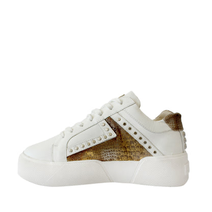 Zapatilla Dorada Cuero Mujer 18511