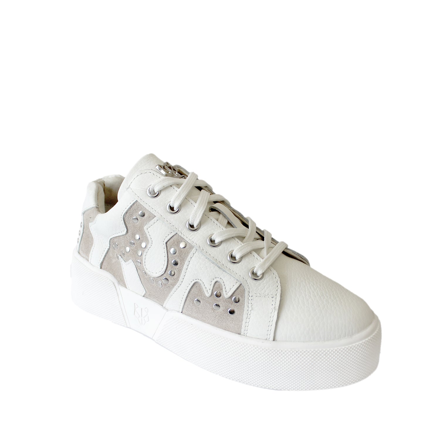 Zapatilla Blanca Cuero Mujer 18513