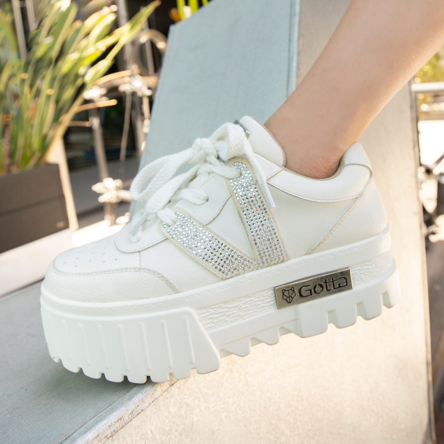 Zapatilla Plataforma Blanca Mujer 23242