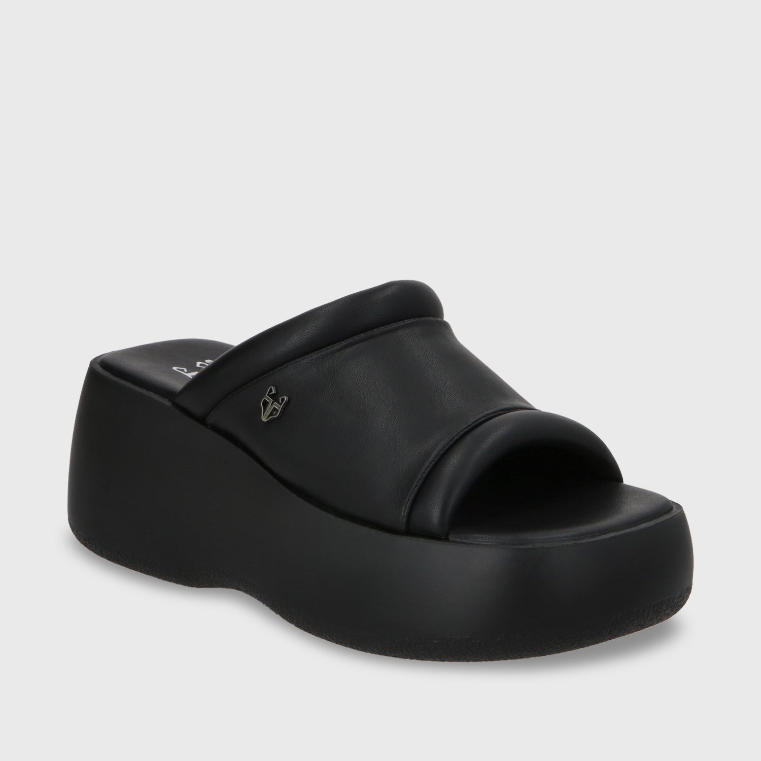 Sandalia Plataforma Negra Mujer 25223