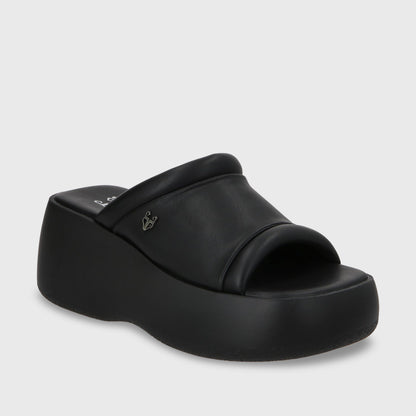 Sandalia Plataforma Negra Mujer 25223
