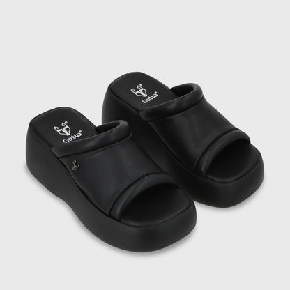 Sandalia Plataforma Negra Mujer 25223