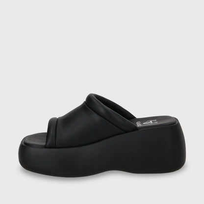 Sandalia Plataforma Negra Mujer 25223