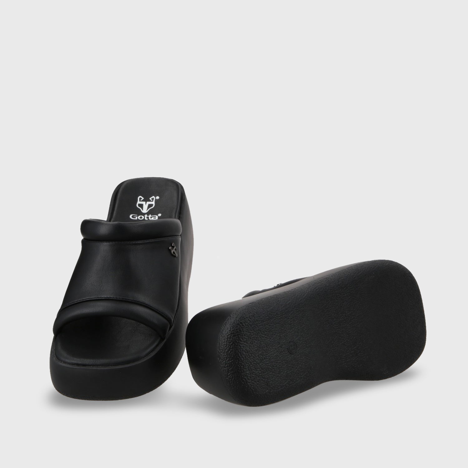 Sandalia Plataforma Negra Mujer 25223