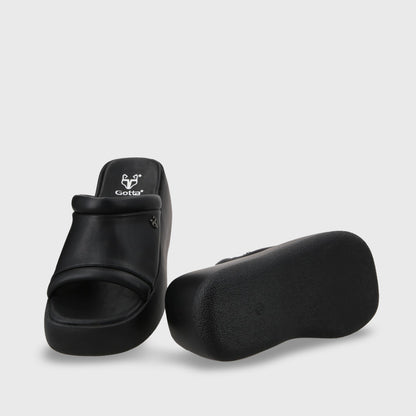 Sandalia Plataforma Negra Mujer 25223