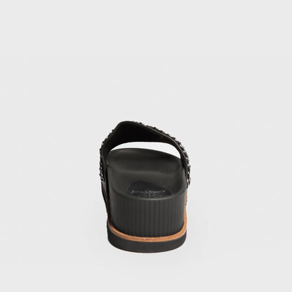 Sandalia Plataforma Negra Mujer 25292
