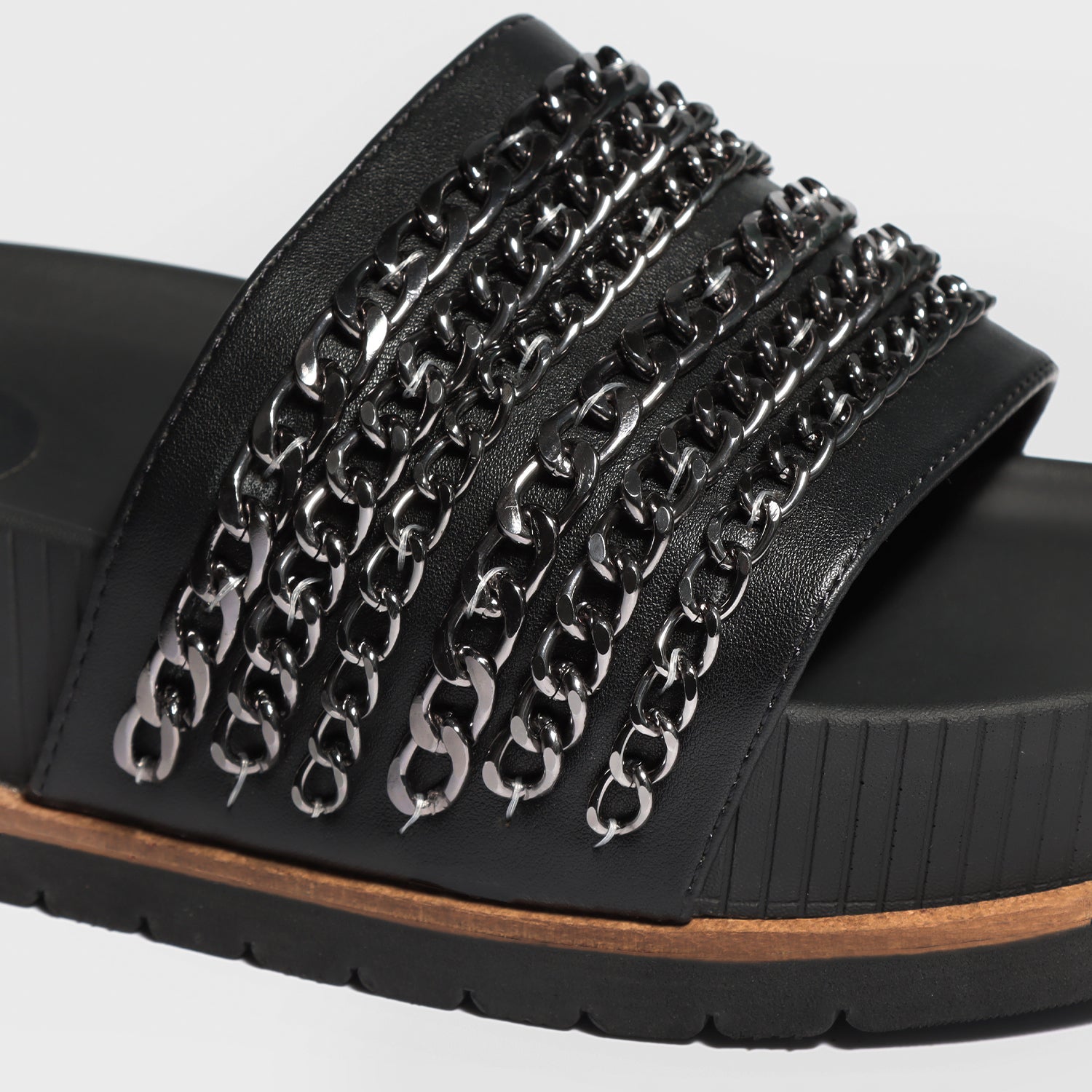 Sandalia Plataforma Negra Mujer 25292