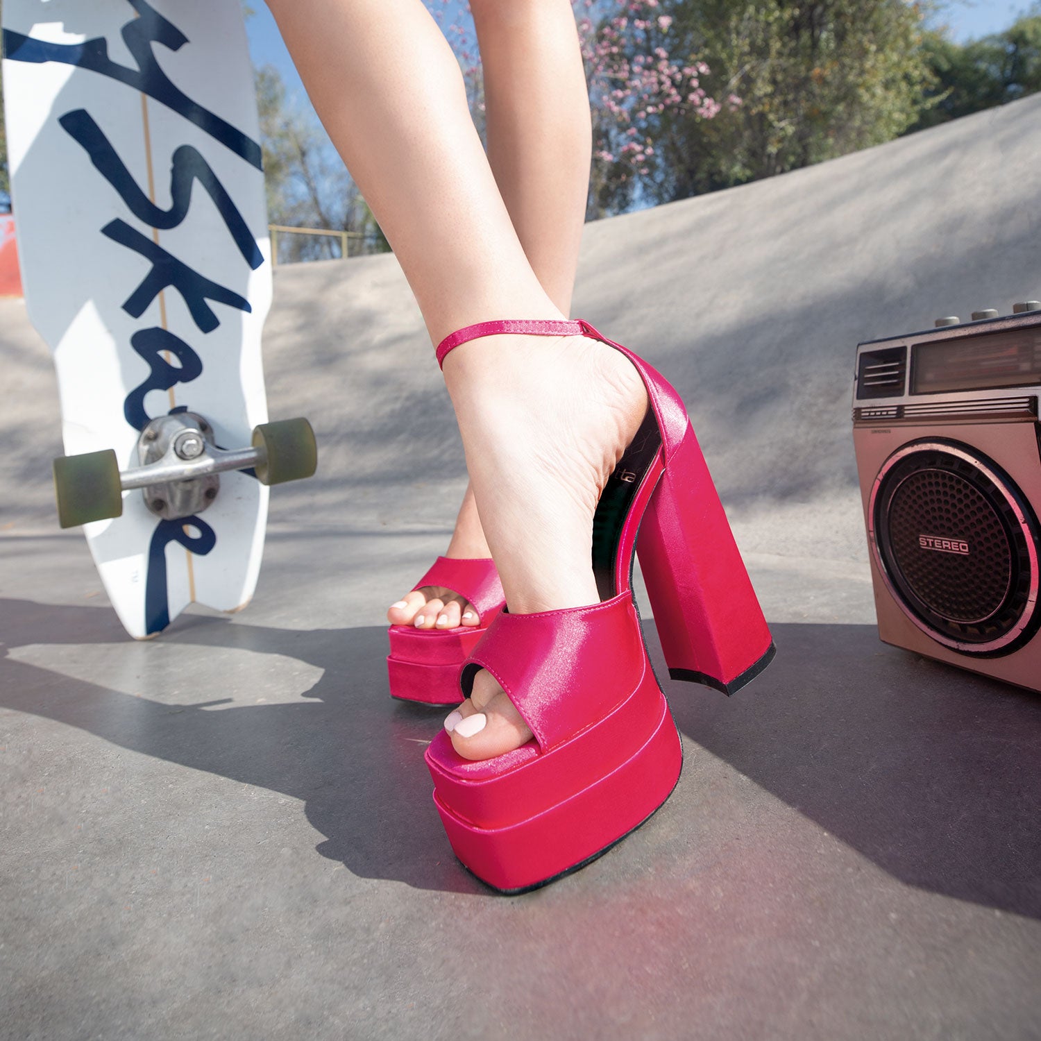 Sandalia Plataforma Fucsia Mujer 25911