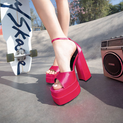 Sandalia Plataforma Fucsia Mujer 25911