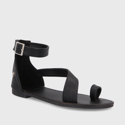 Sandalia Plana Negra Mujer 33711