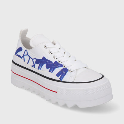 Zapatilla Plataforma Blanca Mujer 33741