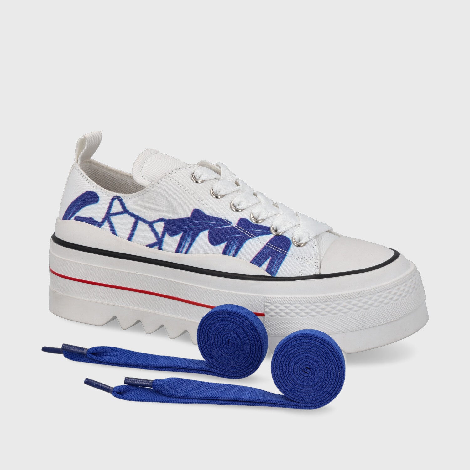 Zapatilla Plataforma Blanca Mujer 33741